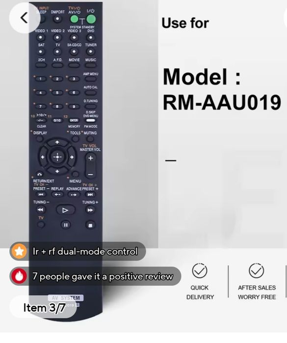 Telecomanda seria STR-DA: STR-DA1200ES, STR-DA1500ES, STR-DA1000ES,