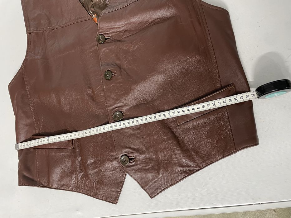 Vesta moto de piele maro 56