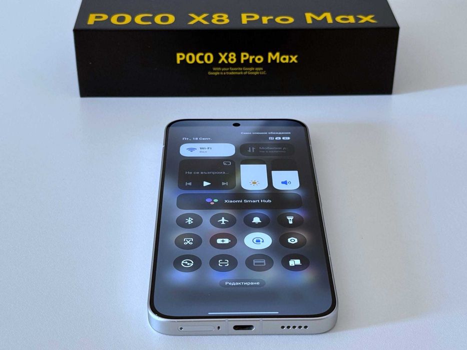 Бартер! 19м. Гаранция! Poco X8 Pro Max White (Бял) 8500mAh 100% Батерия. + 90W Адаптер.