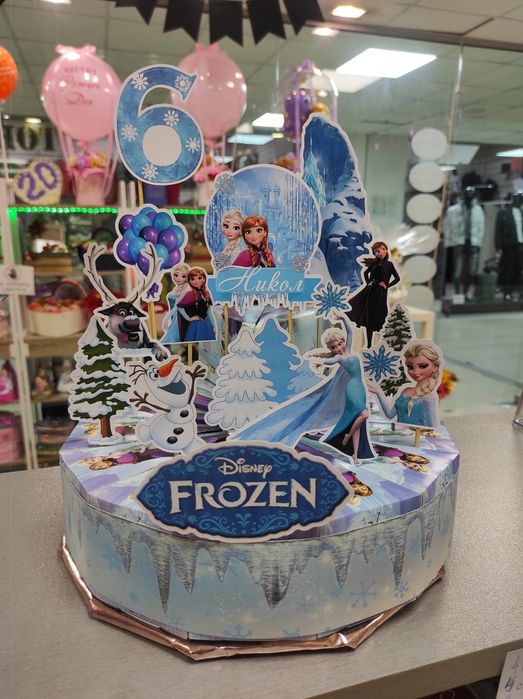 Картонена торта Замръзналото кралство Блуи Скай Барби Батман Соник