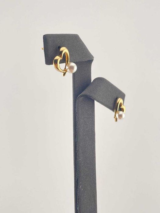 серьги сердце с жемчугом