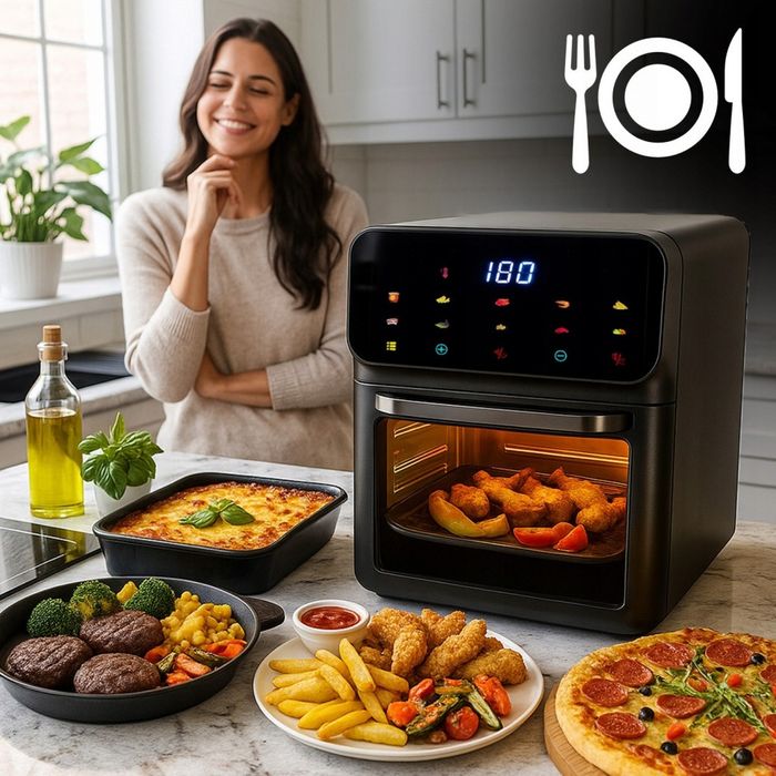 Еър фрайър и фурна 2-в-1 , XXL Капацитет 12L, 1350W, 10 Програми, LED