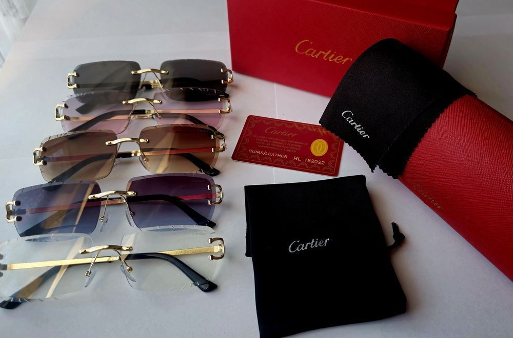 Set ochelari de soare Cartier Rimless Diamond Cut.