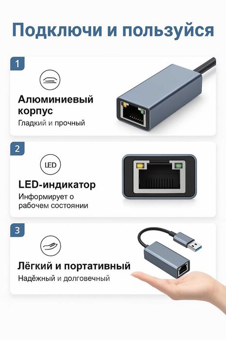 USB / Type-C Lan интернет адаптер переходник