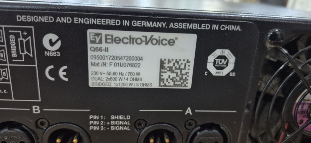 Продается усилитель мощности Electro voice Q66-2
