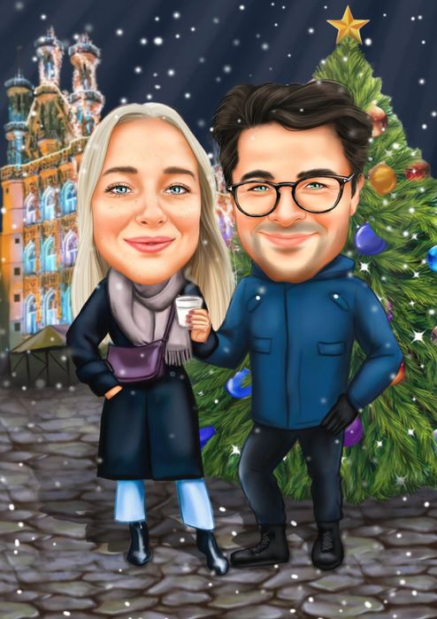 Коледен подарък за семейство и приятели – персонална карикатура