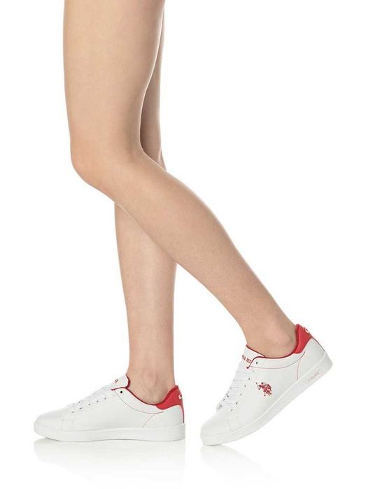 %ПРОМО% POLO® № 38 – Дамски кожени кецове "WHITE & BLUE" нови с кутия