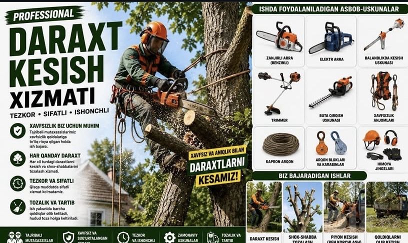 Daraxt kesish    Gazon òrish Òt òrish hizmatlari