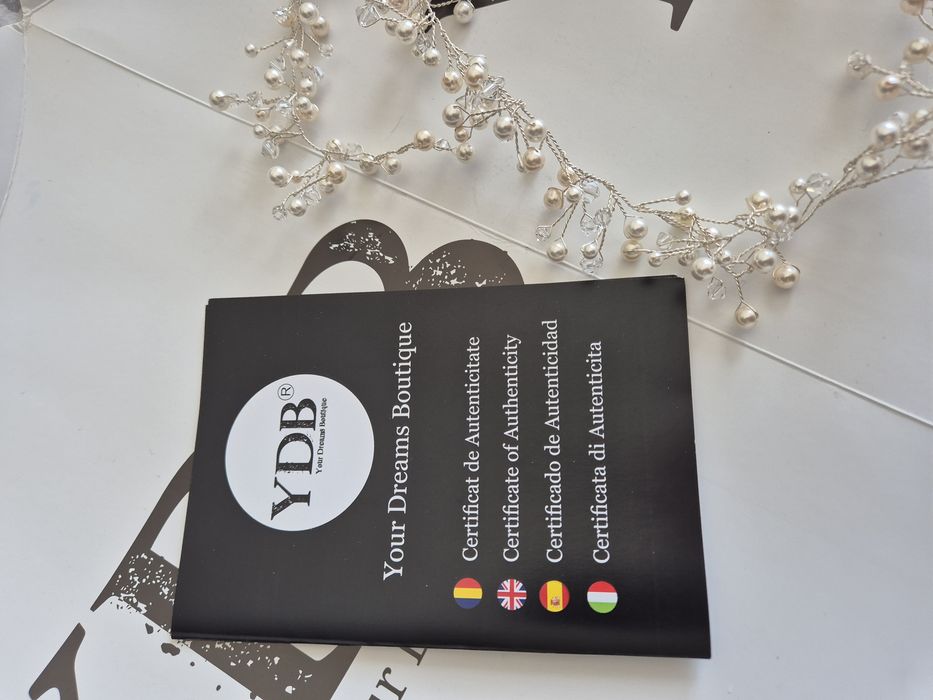 Accesoriu lung pt par, realizat din perle albe Swarovski