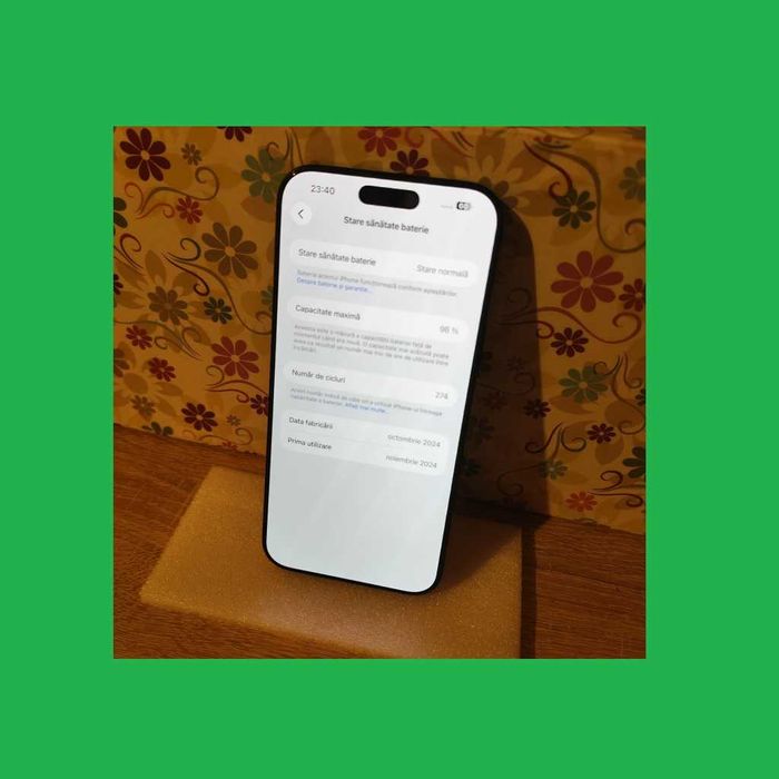 Telefon Apple iPhone 16 PRO MAX 256GB Blue Titanium - Baterie 96%