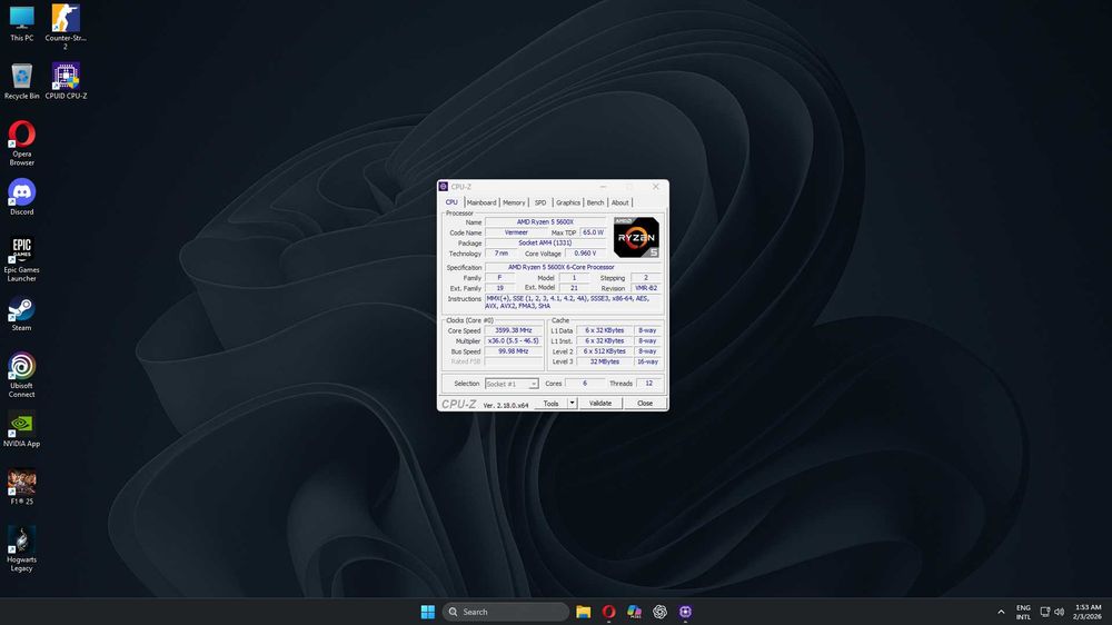 PC Gaming Ryzen 5 5600X / RTX 4060 8GB / 32GB RAM 3600 + Monitor 165Hz