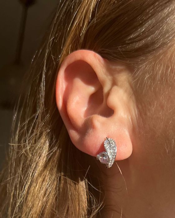 Сребърни обеци с бяла перла