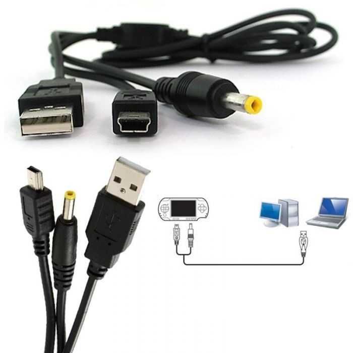 Зарядно & 2 в 1 USB Кабел за ПСП  PSP преносима игрова конзола