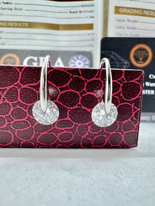 Стебърни обеци с мойсанит (Диамант) 1 карат