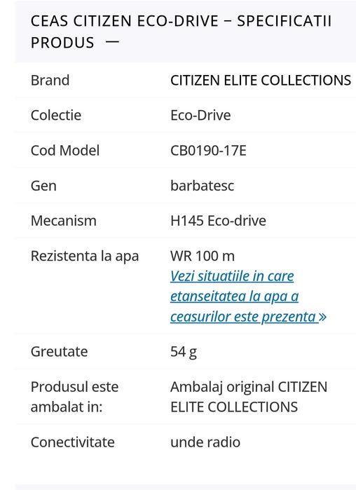 Citizen Eco-Drive Radio Controlled CB0190-17