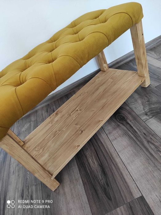 Băncuță hol, sufragerie chesterfield. Catifea Tapițerie Mobila Taburet