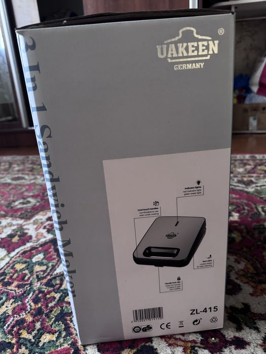 Uakeen вафельница 3в1 новый не разу не пользовались