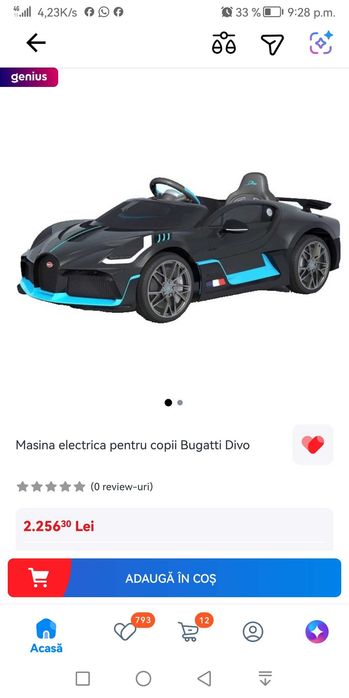 Masina electrica Bugatti Divo cu telecomanda