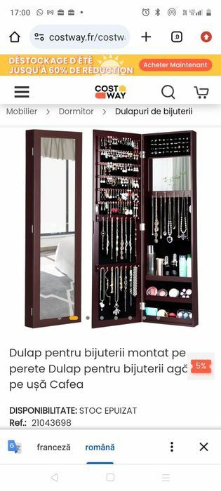 Oglinda caseta de bijuterii, dulapior dormitor, dressing
