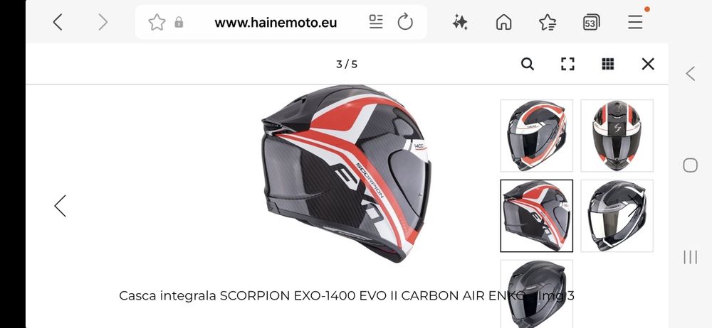 Casca moto Scorpion EXO-1400 EVO 2 Carbon M