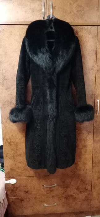 Дубленка натуралка с лисой