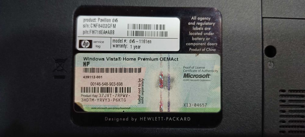 Laptop HP Pavilion dv5