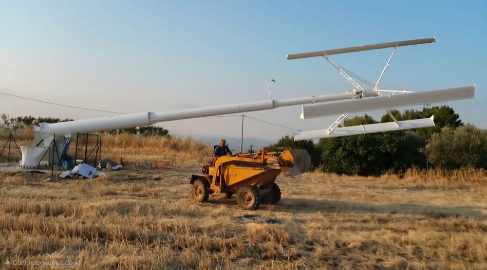 Eoliana 10kw cu stâlp de 12 m ridicare hidraulica