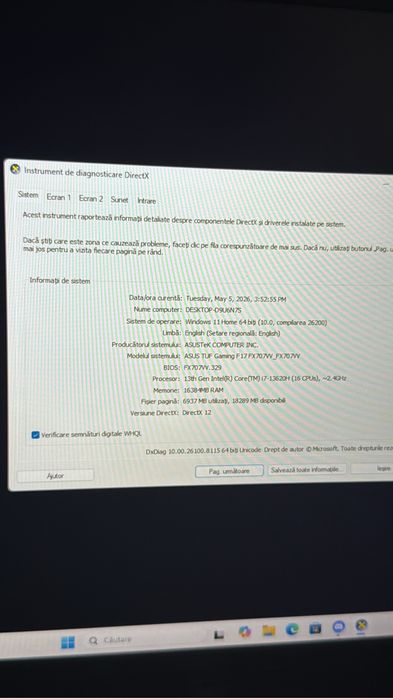 Laptop Asus TUF F17