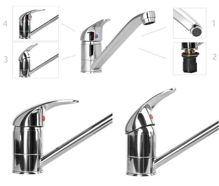 Икономична батерия за чешма - смесител с единичен кран