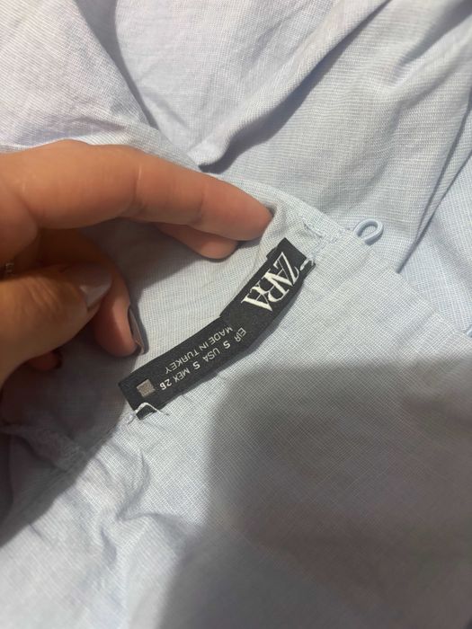 ZARA светлосиня риза + ефектна пола Francesca – комплект XS/S