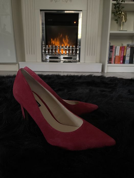 Pantofi Rosii Piele Intoarsa