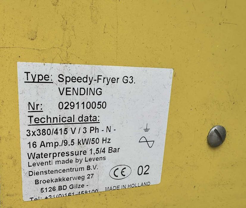 Vand Vending Machine Cartofi prajiti Leventi Speedy Fryer G3