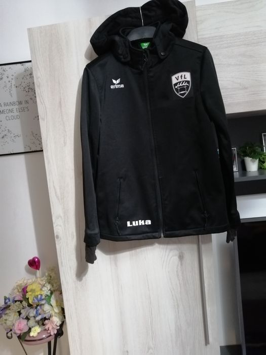 Geaca Softshell copii / băiat, de fotbal, nume personalizat Luca, 158