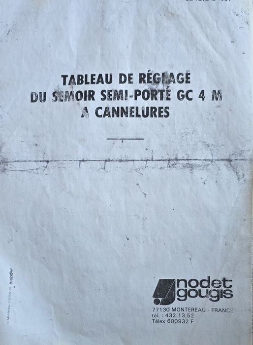 Semanatoare păioase 4 m Nodet Gougis