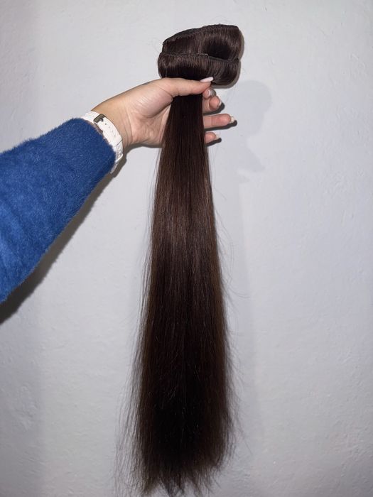 Diverso hair Естествена коса шоколад екстеншъни с щипки - човешка коса