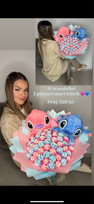 Buchete trandafiri de sapun cu stitch