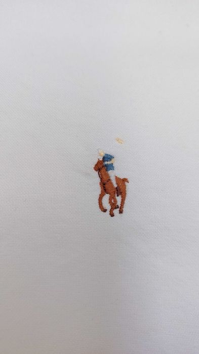 Нова бяла памучна мъжка риза  с дълъг ръкав POLO RALPH LAUREN р-р М - 175