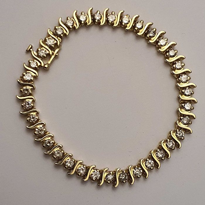 bratara tennis aur 14k cu 6ct diamante naturale