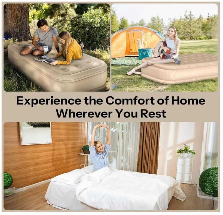 Кровать надувной с автомат насосам-190х100х40 см Доставка бесплатно