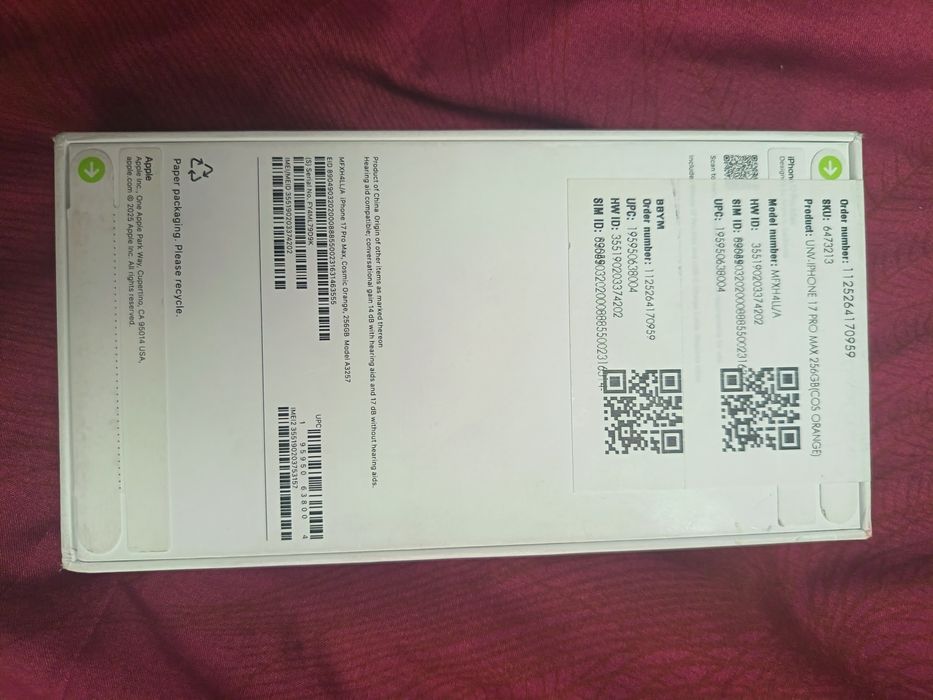 iPhone 17 promax 256gb.