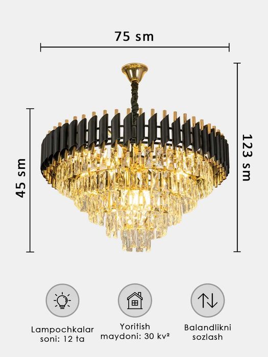 Люстра белый,черный,золотой  цвета,4 размерах диаметр 40,55,75,95 см..