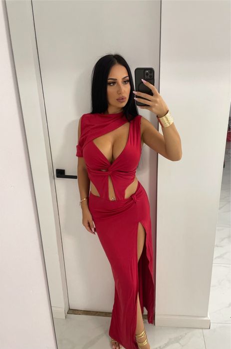 Rochie maxi asimetrica