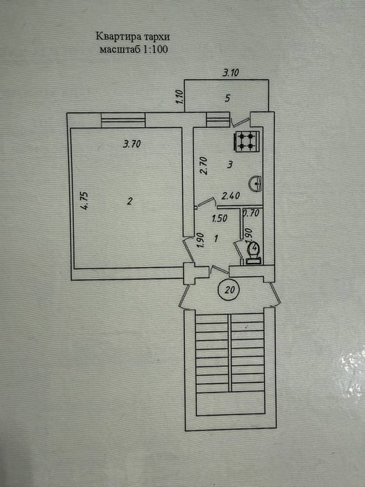 *1\3\4 Метро Чиланзар-5 минут ‼️ Наккашлик 34м²