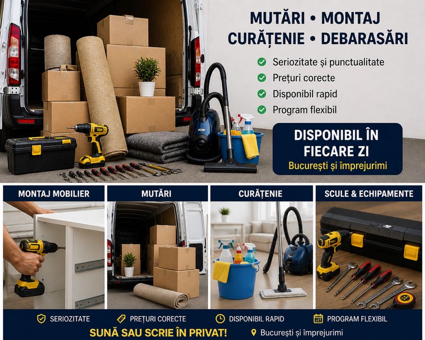 Ofer servicii rapide și serioase în București și împrejurimi!