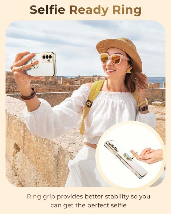 Husă Samsung Galaxy S24 Albă cu Inel Suport (Ring Holder), Nouă, Nesigilată, în Cutie