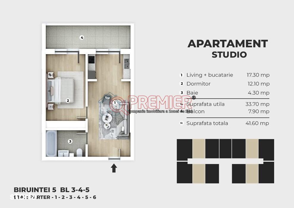 SUPER PRET - Studio - Biruintei nr.7 - Disponibil Imediat