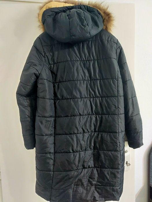 Стилна дамска парка Defacto с естествен косъм – размер XXL