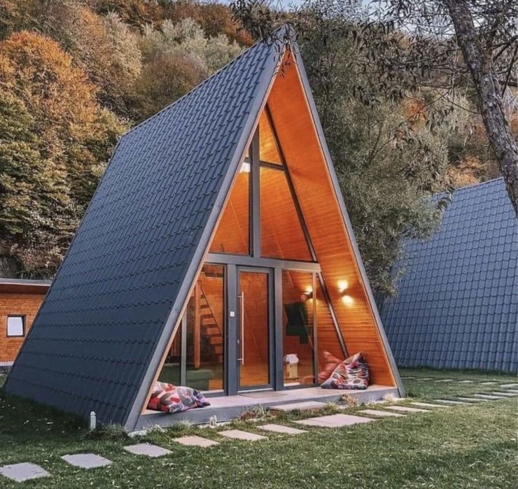 Cabane tip A frame acceptam variante auto