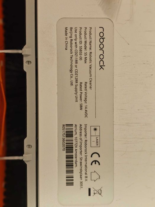 Robot de aspirare Roborock S5 MAX, WiFi, Aspirator și mop, LiDAR, Alb