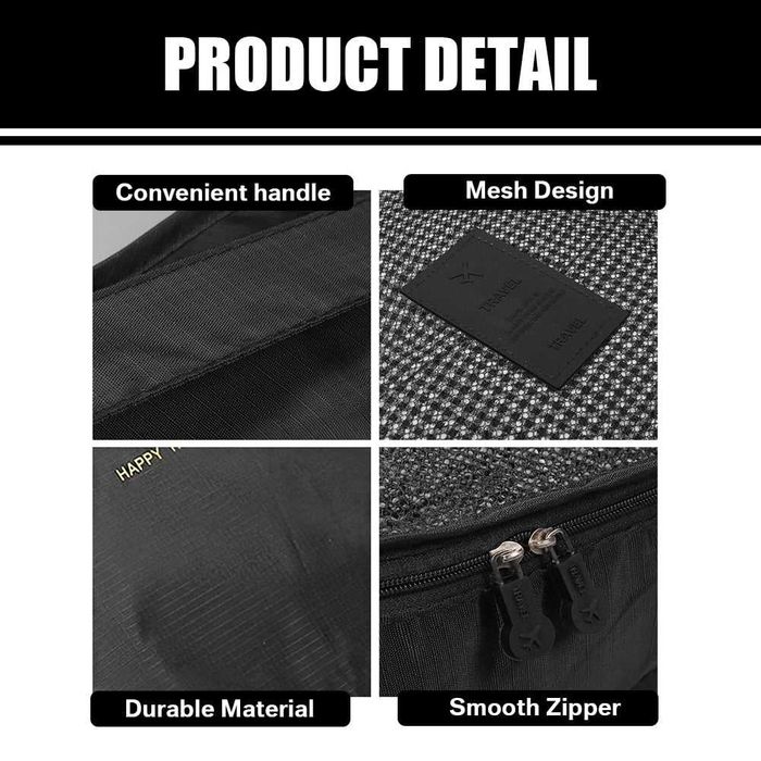 Set 6 genti organizatoare de calatorie pentru depozitare haine valiza